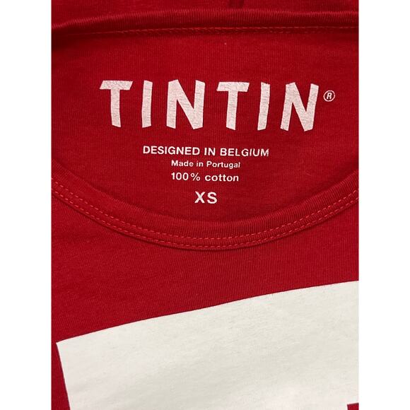 Tintin Red Graphic T-Shirt 100% Cotton XS Made in Portugal - Picture 2 of 9